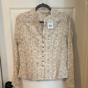 Briarcreek Cream Floral Button-Front Blouse